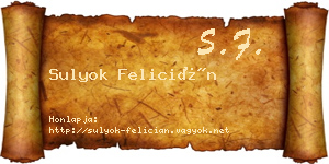 Sulyok Felicián névjegykártya